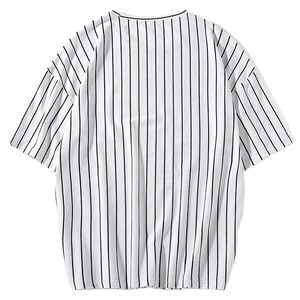 Venta al por mayor de alta calidad para hombre a rayas con cuello en V Camisetas de manga corta 100% algodón cuello redondo y/D camiseta a rayas para hombres - Product Image 3