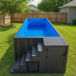 Bán Buôn Giá Rẻ Lớn Nhỏ 20ft Container Hồ Bơi Bơi Spa Piscina Ngoài Trời Trên Mặt Đất Bằng Gỗ Sợi Thủy Tinh Hồ Bơi Giá - Product Image 5