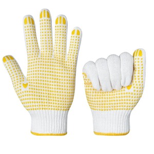 Guantes de algodón negros punteados con silicona y nailon de punto Antideslizante Protección de manos Guantes DE SEGURIDAD DE TRABAJO DE PVC de un solo lado - Product Image 2