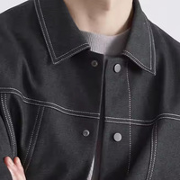 Veste en jean 100% coton de haute qualité pour hommes saison d'hiver style formel avec col rabattu et boutons recouverts tissu en toile