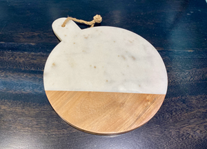 เขียงไม้และหินอ่อนพร้อมด้ามจับสำหรับเขียงพิซซ่าขนมขบเคี้ยว - Product Image 3