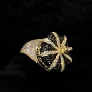 แหวนมงกุฎเพชรโมอิสสีดำและสีขาวของแท้925เงินประดับมงกุฎชุบทองฮิปฮอปของขวัญวันเกิดที่กำหนดเอง - Product Image 2