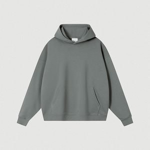Sudadera con capucha de algodón Unisex de diseñador de peso pesado 400 Gsm bordado personalizado Boxy Terry Drop Shoulder Sudadera con capucha de gran tamaño para hombre sin cuerda - Product Image 3