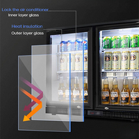 Vitrine réfrigérée commerciale à double porte vitrée pour comptoir, armoire à vin et présentoir de boissons