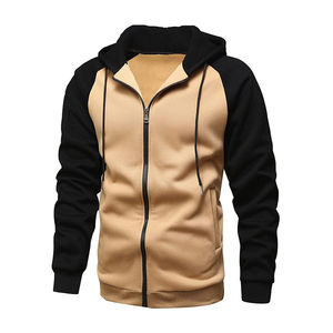 Sudadera con capucha y cremallera de moda informal para hombre, sudadera con cremallera completa, cómoda chaqueta con capucha de lana de algodón para Otoño e Invierno - Product Image 4