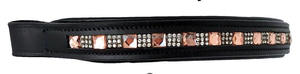 Bandas de cuero para cejas, en forma recta, acolchadas con cristales y pirámide - Product Image 4