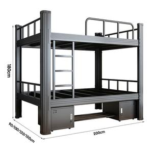 Cama litera metálica de doble plataforma con estructura de hierro, diseño moderno plegable y convertible que ahorra espacio con almacenamiento - Product Image 5
