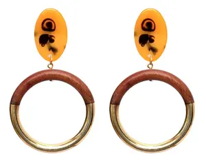 Pendientes colgantes de resina epoxi de madera de alta calidad para mujer, hechos de resina y juego de fregona para niñas - Product Image 2
