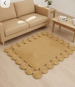 พรมปูพื้นป่านจูทถักลายดีไซน์เนอร์ ราคาโรงงาน ขายดี สำหรับตกแต่งโต๊ะทำงานในสำนักงาน - Product Image 1