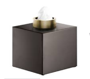 Ensemble de deux porte-mouchoirs minimalistes en métal finition or. Style de maison de luxe. Disponible aux prix de gros à la fin. - Product Image 3