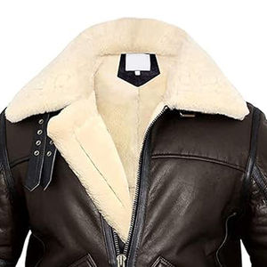 แจ็คเก็ตบอมเบอร์หนังแกะแท้เคลือบสำหรับขี่มอเตอร์ไซค์ฤดูหนาว ขายดี พร้อมโลโก้ด้านหน้า - Product Image 6