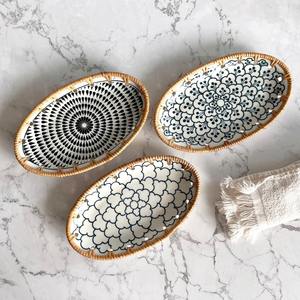 Bandeja de servicio de ratán ovalada hecha a mano de Vietnam, Plato decorativo, bandeja de cerámica de ratán, bandeja de comida de bambú para cocina, regalo de inauguración de la casa - Product Image 4