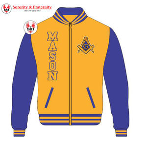 Veste de maçon maîtricien maçonnique sur mesure en satin |   Veste universitaire personnalisée avec logo brodé pour hommes, regalia maçonniques - Product Image 1