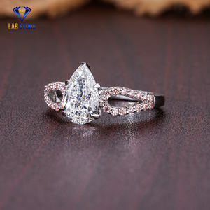 ลูกแพร์แหวนเพชร1.77 TDW ในห้องทดลองและสีชมพูอ่อนแฟนซีตัดแบบคลาสสิกสง่างามสีขาวทอง EF-VS - Product Image 2