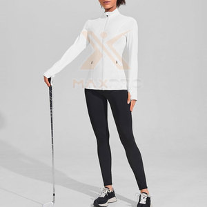 Veste de yoga pour femme à col montant, respirante, écologique, grande taille, avec logo frontal, pour usage extérieur - Product Image 4