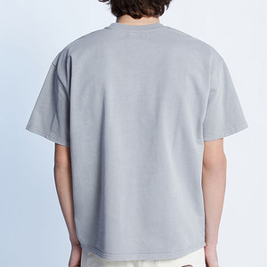 Vente en gros Fabricants de t-shirts unisexe col montant coupe ajustée t-shirt court streetwear surdimensionné hommes T-shirt en coton lourd - Product Image 3