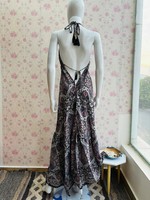Robe Maxi en soie recyclée pour femmes Summer Beach Wear Indian Print Party Sari Dress Impression numérique