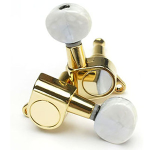 Clavijas de Afinación Estilo Gotoh E53BB Deluxe Doradas con Botón Perlado Blanco Hechas en Corea, Piezas y Accesorios para Guitarra - Product Image 2