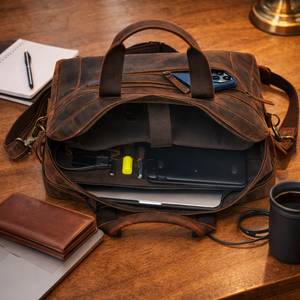 <b>Leather</b> Duffle <b>Bag</b> Unisex Vintage Travel <b>Bag</b> Eco-Friendly Lightweight Durable Overnight <b>Bag</b> for <b>Men</b> and Women - Product Image 3