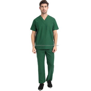 ผู้ชายขัดเครื่องแบบทางการแพทย์ชุดห้องปฏิบัติการชายขายส่งคลินิกโรงพยาบาล V คอแฟชั่นขัดร้านขายยาเสื้อผ้าพยาบาล (PayPal ได้รับการยืนยันแล้ว) - Product Image 1