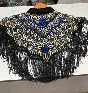 Poncho Blusa con Cuentas Hecho a Mano por Diseñadores Indios, Prenda Étnica Hermosa para Adultos, Ideal para Fiestas Nocturnas - Product Image 4