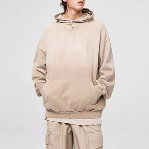 <b>Men</b> women <b>jacket</b> Custom Washed Oversized <b>Men's</b> Hoodie 100% Cotton <b>Thick</b> Distressed Spray Paint Design Enzyme Wash - Product Image 2