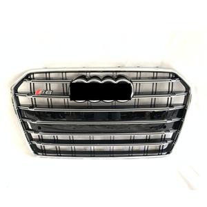 Grille de style S6 pour <span class=keywords><strong>Audi</strong></span> <span class=keywords><strong>A6</strong></span> <span class=keywords><strong>RS6</strong></span> C7.5 facelift pare-chocs <span class=keywords><strong>avant</strong></span> s-line Grill 2016-2018 maille de capot noir brillant - Product Image 3