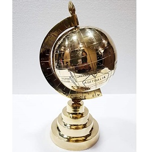 Customized <b>Vintage</b> World <b>Globe</b> Unique Golden Polished Nautical Indian Handicrafts Brass Metal Casting for Sale - Product Image 1