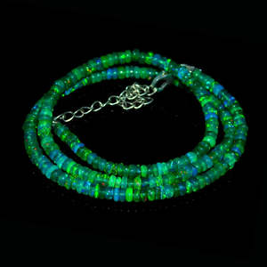 Collier en opale verte naturelle d'Éthiopie, perles rondes lisses, 16 pouces, pour cadeau - Product Image 1