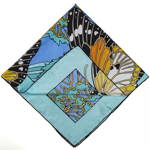 Nouvelle vente chaude été femmes rétro noix de cajou écharpe doux imprimé fleuri carré personnalisé tête enveloppement mode Satin soie écharpe à vendre - Product Image 5