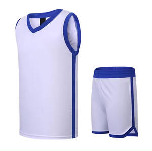 Maillots et shorts de sport de basketball unisexes personnalisés 100% polyester, ensembles de tailles plus grandes, respirants, logo personnalisé, haut de basketball - Product Image 1