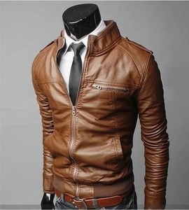 Chaqueta de cuero 2025 para hombre versión coreana suelta primavera y otoño sección delgada negro marrón - Product Image 4