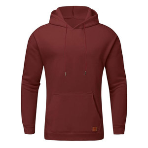 Hip Hop Sudadera con capucha Parejas Casual Loose Fit Pullover Con capucha de alta calidad Unisex Algodón Grueso Heavyweight Pullover Maroon Hoodie - Product Image 2