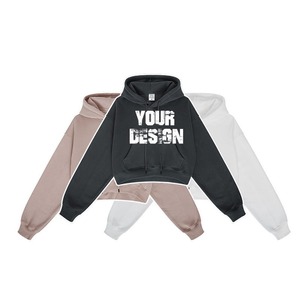 Sudadera con capucha de gran tamaño con logotipo personalizado para correr, gimnasio, sudadera, conjuntos de invierno de dos piezas, conjunto de pantalones y chándales para mujer - Product Image 2