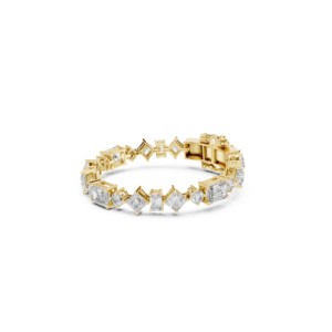 20.07 TCW Round Emerald Princess Cut Moissanite <b>Bracelet</b> 925 <b>Sterling</b> <b>Silver</b> Bridal Wedding Fine Jewelry Luxury Tennis <b>Bracelet</b> - Product Image 4