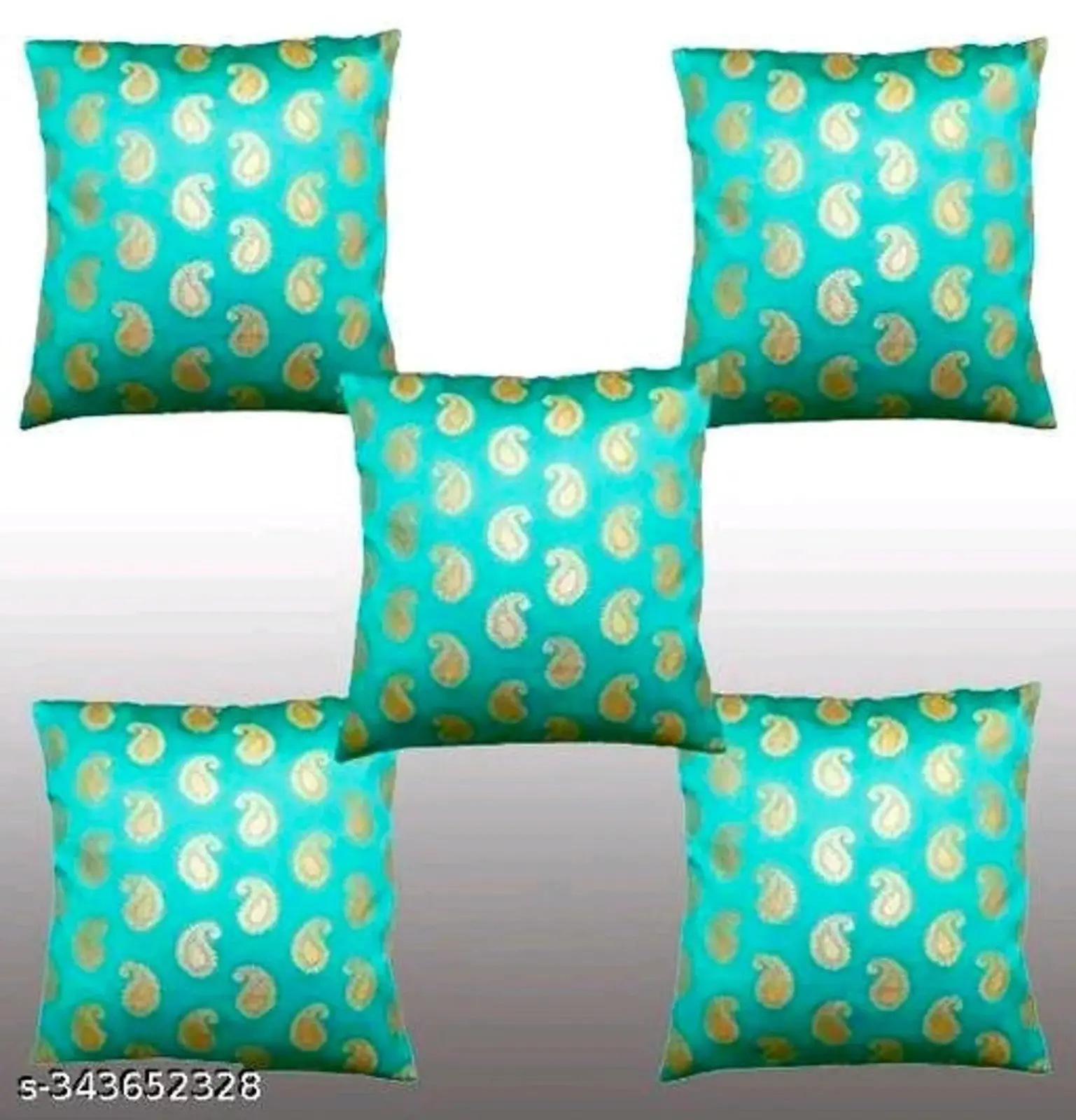 Set di 5 cuscini decorativi in broccato di seta copricuscini per divano da 16x16 pollici copricuscino per Diwali e regali di Natale cuscino decorativo decorativo