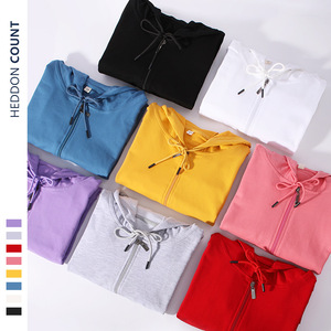 Ventes en gros de sweats à capuche amples en coton uni de 260 g/m² pour l'hiver, logo personnalisé imprimé, sweats à capuche unisexes pour hommes et femmes, couleur unie, fermeture éclair - Product Image 3