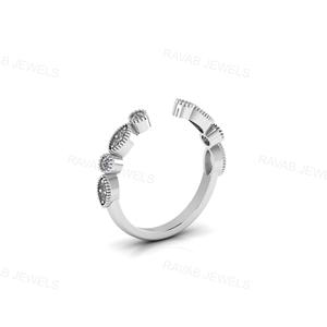 แหวนเงินแท้ 925 คุณภาพพรีเมียม งานแฮนด์เมดจากอินเดีย ชุบทอง 18K ปรับขนาดได้ ของขวัญวันครบรอบ ประดับเพชรซิคอน - Product Image 6