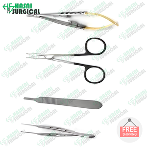 Nuevos instrumentos oftálmicos de microcirugía ocular de acero inoxidable Juego de microcirugía de la más alta calidad CE ISO aprobado - Product Image 4