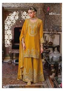 Nuevo Traje de Diseñador con Tela Chinon de Aspecto Pesado y Bordado Intenso para Fiestas y Eventos Festivos para Mujer, por Exportación - Product Image 2