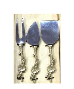 Juego de 3 hojas de latón decorativas, mango, herramienta para queso, cortador, juego de cuchillos de Metal y rebanador con herramientas para queso de diseño - Product Image 2