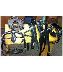 Harnais de conduite de cheval en cuir véritable personnalisé en gros équipement de course d'équitation durable - Product Image 2