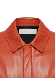 Chaqueta Bomber de Cuero PU Estilo Vintage para Hombre, Acabado Suave, Dobladillo Acanalado, Uso Diario - Product Image 2