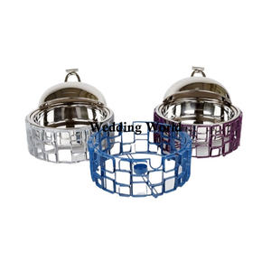 Olla Caliente de Acero Inoxidable Martillado con Acabado Dorado, Cacerola de Diseño Redonda, Calentador de Comida de Metal Nuevo al por Mayor - Product Image 4