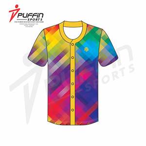 ชุดยูนิฟอร์มเบสบอลคอวีติดกระดุม PUFFIN SPORTS คุณภาพสูง ชุดทีมแบบกำหนดเอง ออกแบบโลโก้ฟรี พิมพ์ลาย ระบายอากาศได้ 100% - Product Image 5