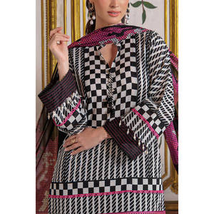 Traje de 3 Piezas para Mujer con Estampado y Borde Bordado CL-62183 - Product Image 1