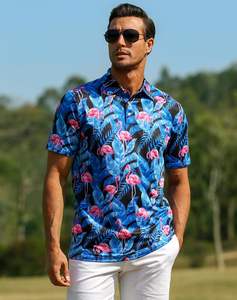 Golf elástico de secado rápido para hombres para polos, manga corta con estampado informal de Pakistán, transpirable para verano - Product Image 1