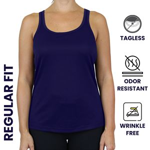 Débardeurs décontractés respirants en maille pour femmes, anti-transpiration, dos nageur (S-3XL) 100% polyester - Product Image 2