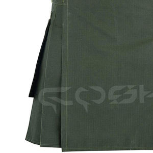 Kilts de lana escoceses de moda para hombre recién llegados Kilt de algodón verde oliva con bolsillos utilitarios tácticos todos los tamaños colores disponibles - Product Image 2