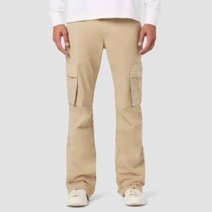 Pantalon évasé Walker Kaki Cargo Kick pour homme-Pantalon évasé élégant à taille haute avec plusieurs poches cargo, idéal - Product Image 1